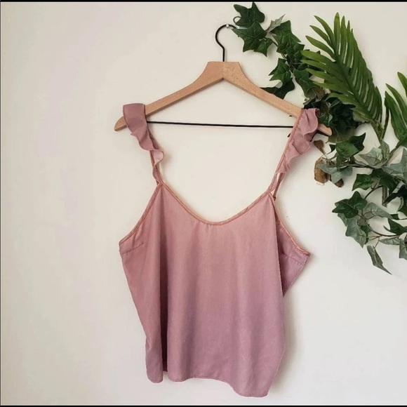 Velvet Ruffle Cami Shorts 2-Piece Pink Pajama Set - Picture 2 of 9